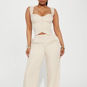 Elegant Peyton Pant Set - Taupe size S